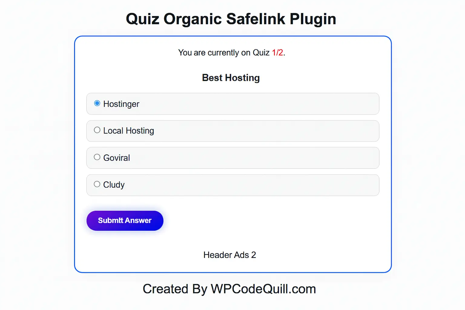 Quiz Safelink Plugin
